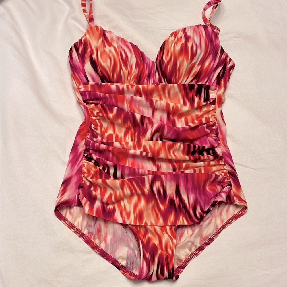 Miraclesuit Pink & Red Printed One-Piece Swimsuit